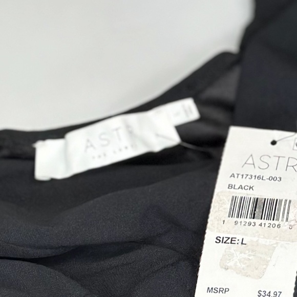 NWT ASTR the Label Women's Black Puff Sleeve Square Neck Corset Crop Top… - Picture 8 of 9